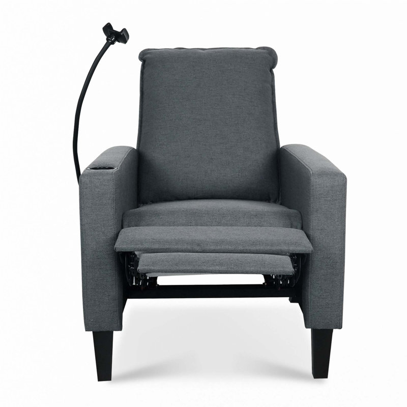 Fauteuils inclinables pour adultes avec porte-téléphone portable et porte-gobelet, Gris