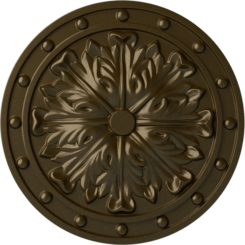 Endurathane Foster Acanthus Leaf Ceiling Medallion, 20 1/2"OD x 1 1/2"P (Fits Canopies up to 2 1/4"), Hand-Painted Brass Finish
