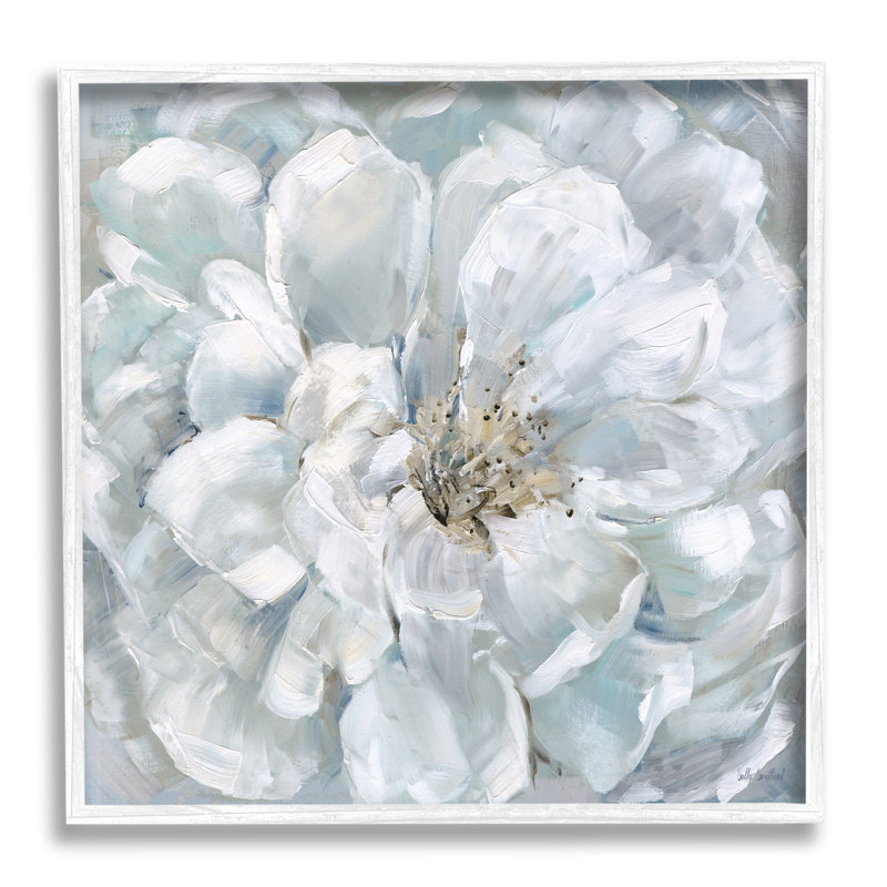 «Bb-152», reproduction de peinture blanche encadrée sur bois par Sally Swatland, Giclée encadrée blanc bord de mer