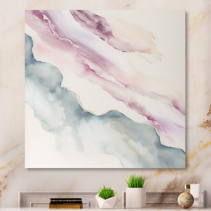 «Mystery Of The Waves In Elevated Blush IV», reproduction sur toile, H 36 po x l 36 po x P 1,5 po, Toile tendue