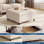 Repose-pieds carré avec rangement 36 po, table basse avec pieds en bois et repose-pieds multi-usage-2026627784