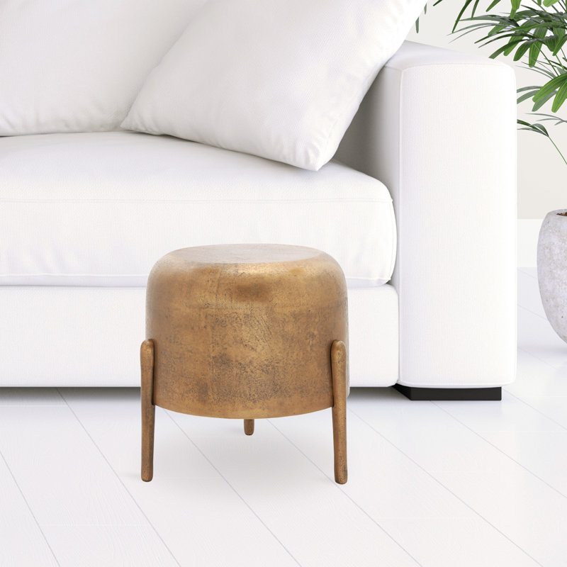 Table d'appoint à 3 pieds en laiton
