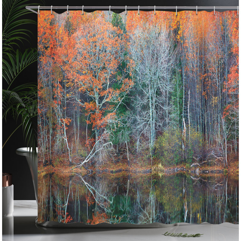 Shower Curtain with Hooks Included, 70"H x 69"W