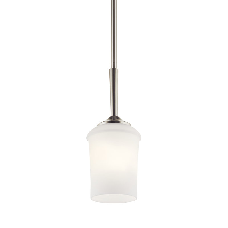 Luminaire suspendu cylindrique à 1 lumière Bergstrom, Nickel brossé