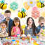 Bee Birthday Party Supplies, 4pcs Bee Balloons + 5pcs Colorful Flower Foil Balloon