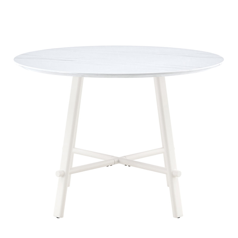 Monnestime Modern And Minimalist Circular Dining Table, White