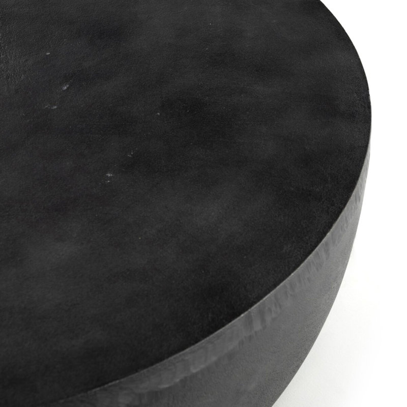Basil Outdoor Round Coffee Table, Black