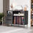 Eco-Friendly Black Record Player Stand with Flip-Top - Wood Vinyl Storage Cabinet with 2-Outlet Power Strip, Drawers & Dustproof Cubbies, Media Console for Living Room/Study
