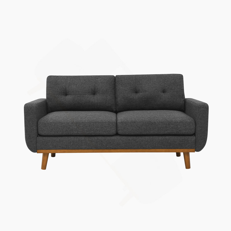Canapé capitonné 67,7 po de largeur Mid-Century avec pieds en bois