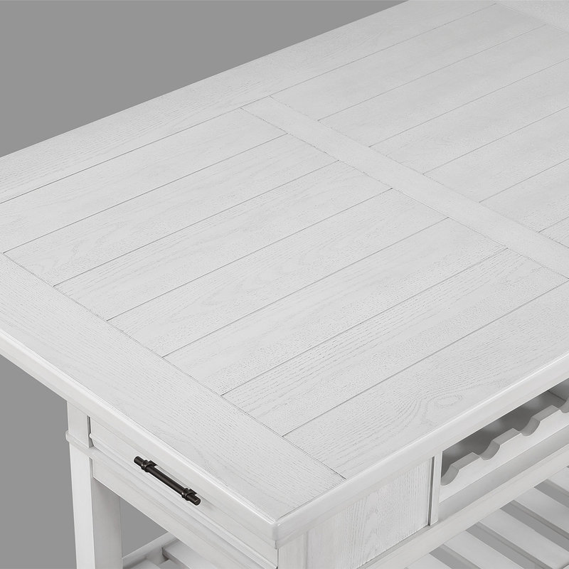 White Rectangular Solid Wood Dining table