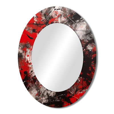 Abstract Grafiti - Abstract Oval Decorative Mirror On Metal