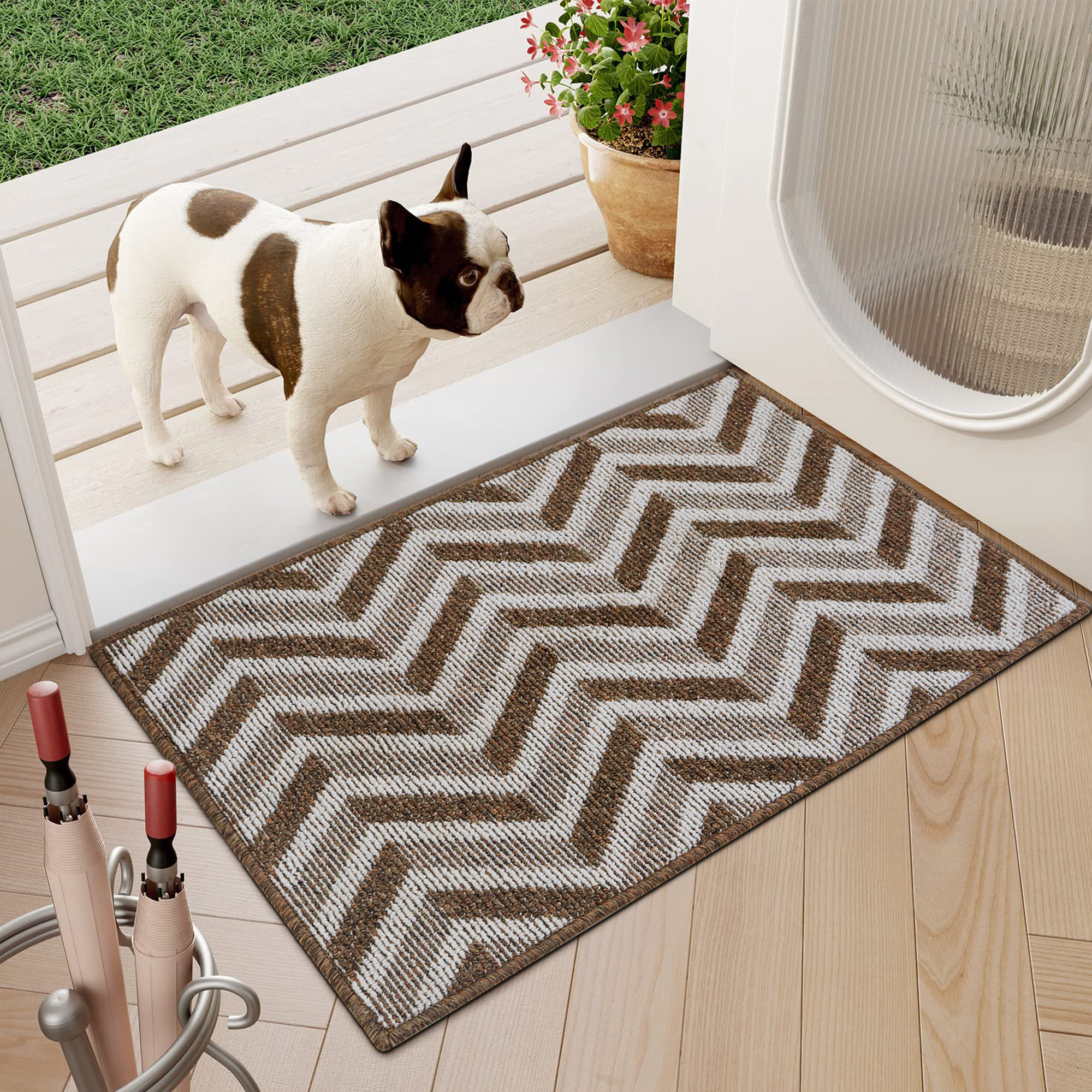 George Oliver Welcome Non-slip Indoor Outdoor Door Mat & Reviews | Wayfair