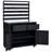 4-Piece Outdoor Rolling Kitchen Island with Sink w/Faucet, Solid Wood Grill Table with Storage Cabinets, Drawers, Stainless Table Top and Movable Shelves for Garden-477613314