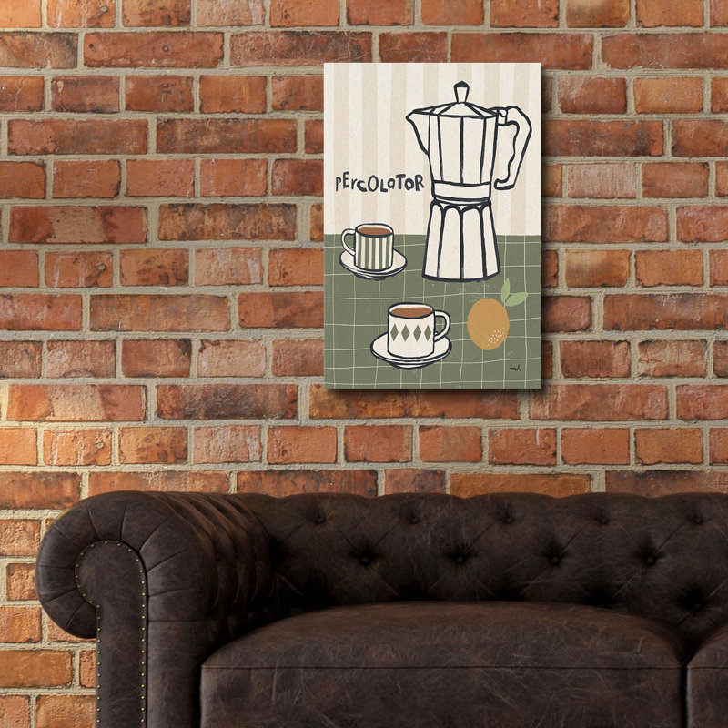 «My Morning Coffee 2» par Moira Hershey, art mural en verre acrylique, H 24 po x l 16 po x P 0,2 po