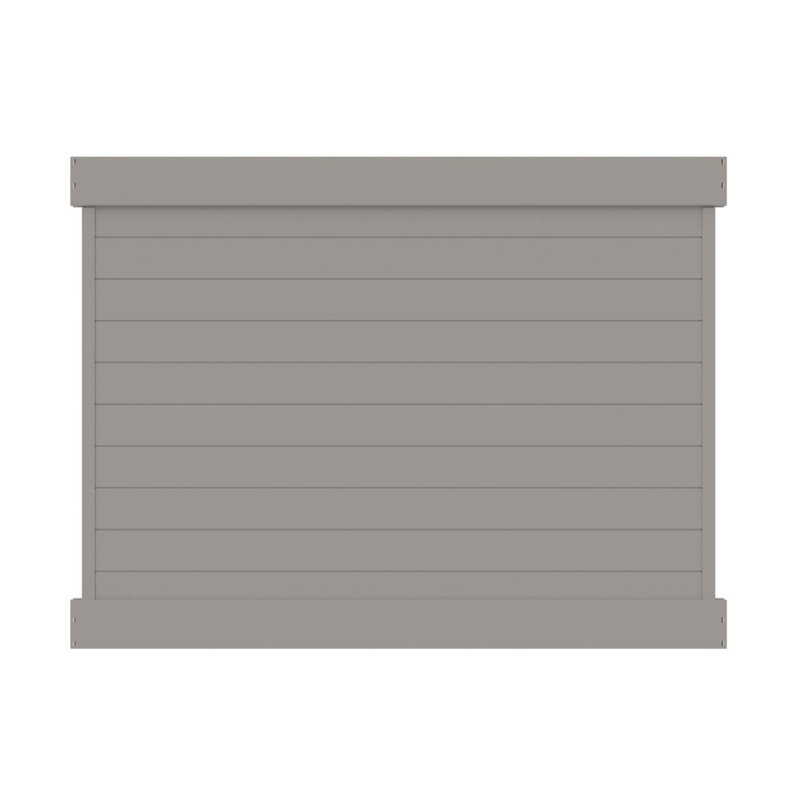Ensemble de rideaux horizontaux en vinyle gris pour clôture, H 6 pi x l 7 pi