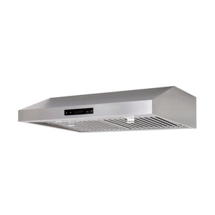 Eco-Air Stainless Steel 650 CFM Ducted (Vented) Under Cabinet Range Hood with Baffle Filter