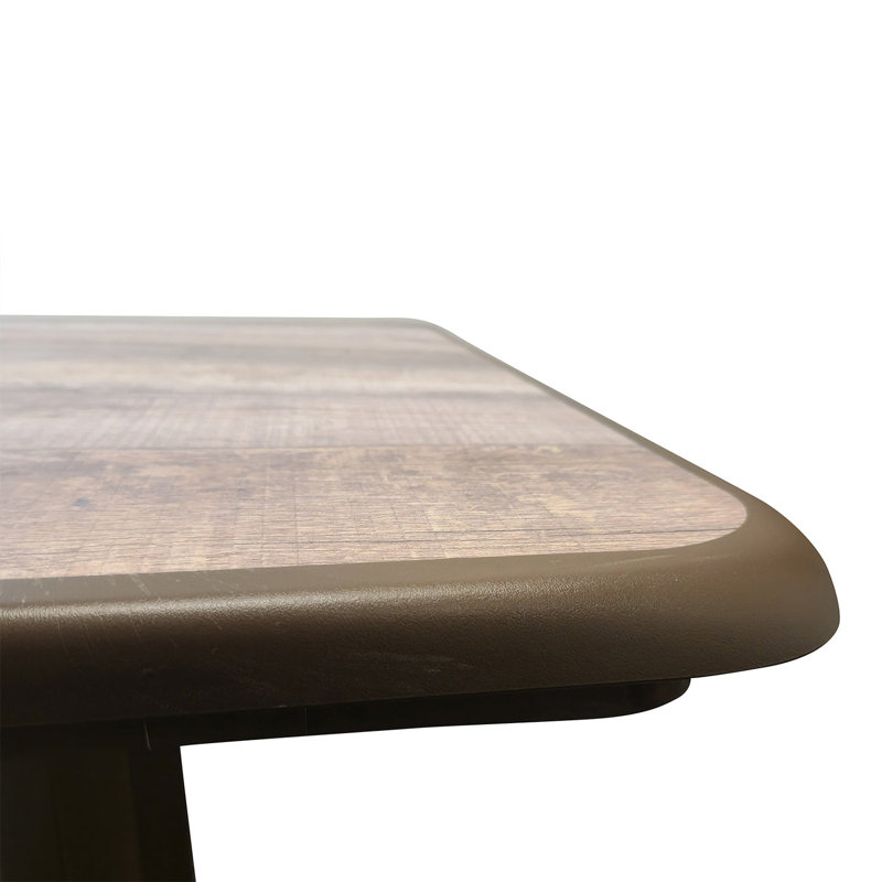 Grosfillex Aquaba 32" Folding Square Table, Brown/Dark Brown