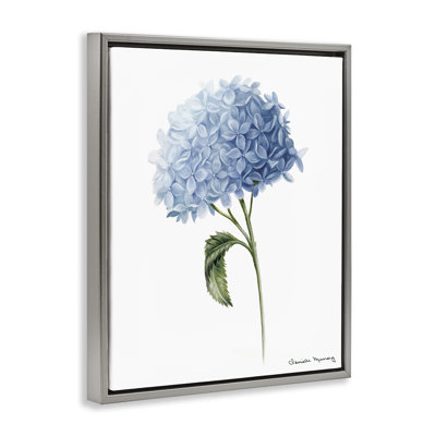 Cadre flottant bleu hortensia en fleurs, design par Danielle Murray