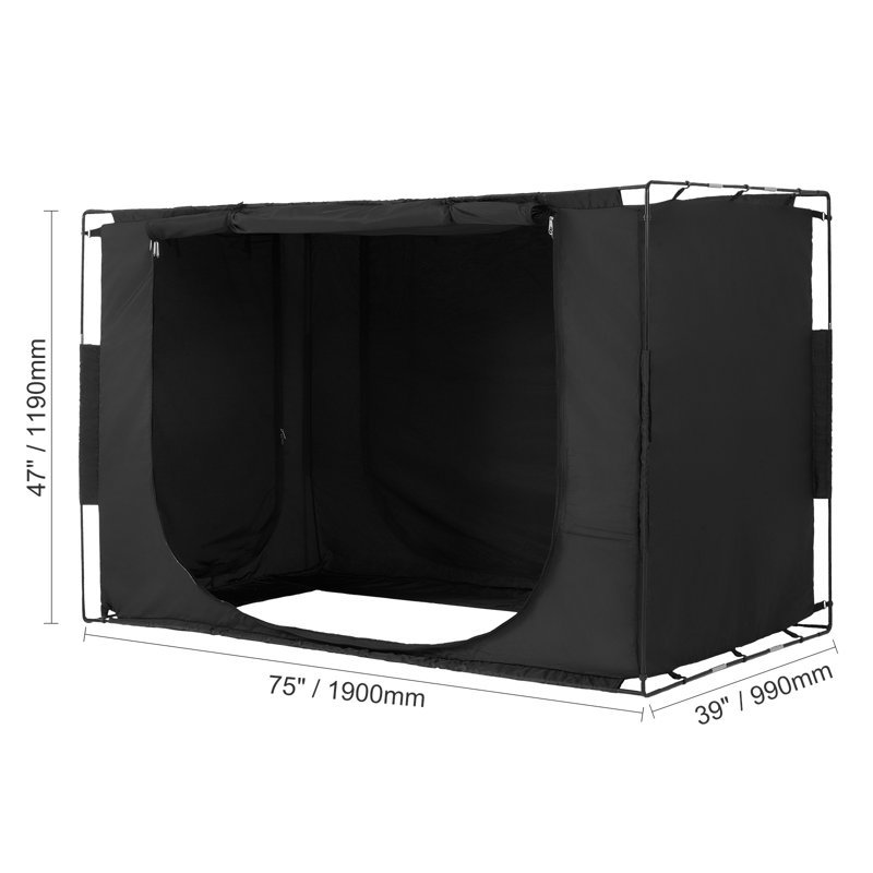 3 Doors Bed Tent Breathable Tent 70% Blackout with 0.37 in Fiber Poles, 7" H x 18" W x 10" D