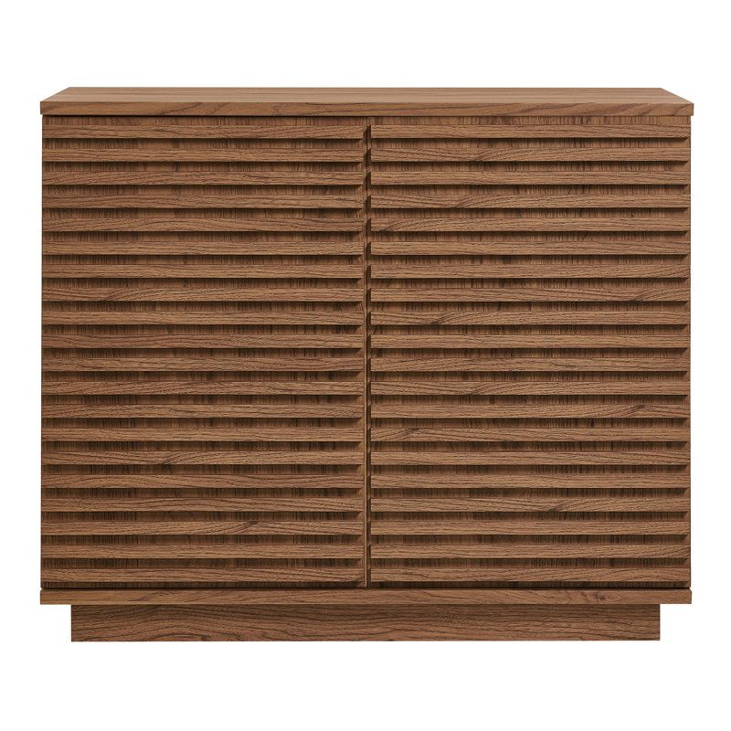 Buffet décoratif cannelé 2 portes Render, Noyer