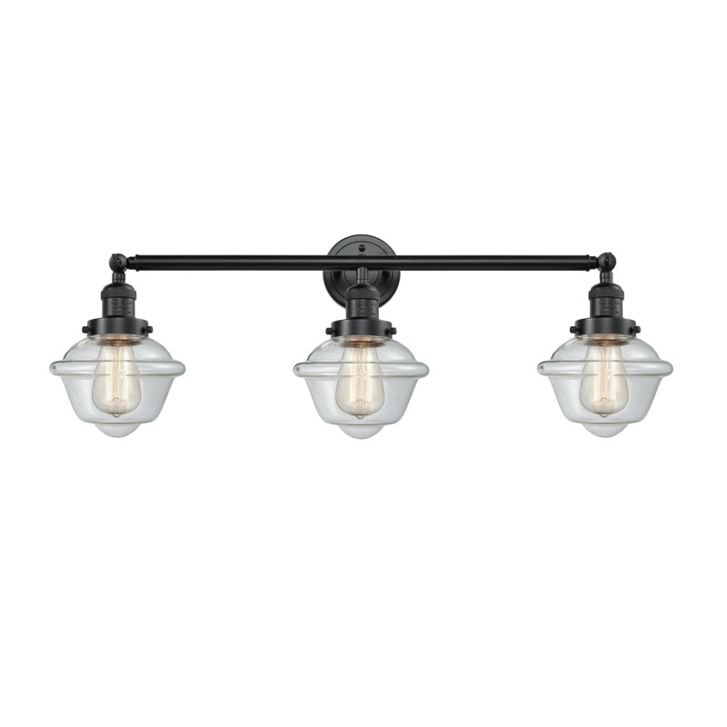Anthony 3 - Light Dimmable Vanity Light, Clear, Oil Rubbed Bronze, Bulb Not Included