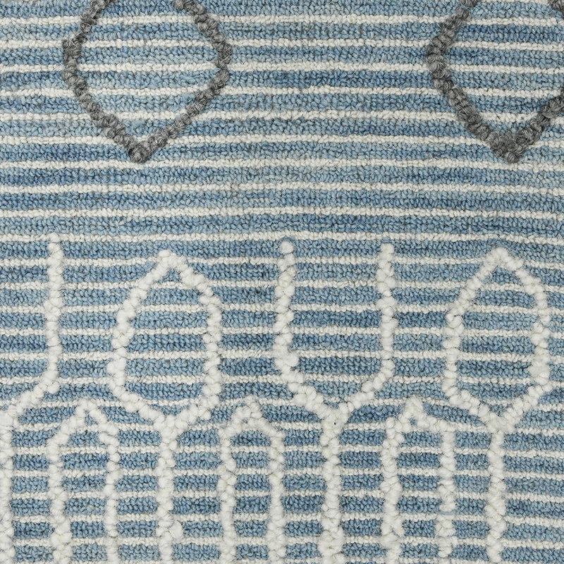 Handmade Blue Wool Reversible 8' x 10' Area Rug