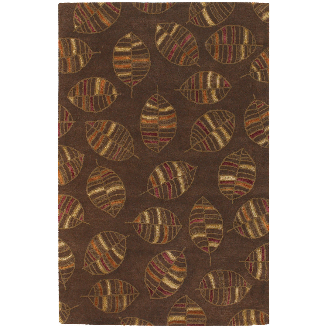 Amarily Brown Leaf Area Rug Wildon Home® Rug 
