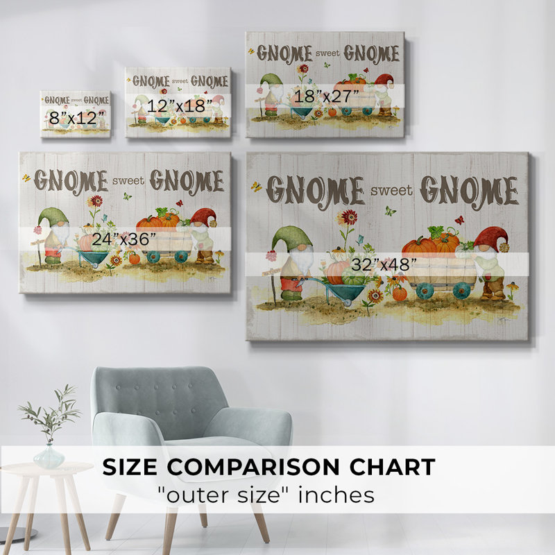 Gnome Sweet Gnome-Toile tendue avec châssis, H 12 po x l 18 po