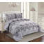 Silver Trendy Printed Bedspread Floral Design Quilted with Pillow Shams-113665286