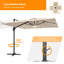 Parasol en porte-à-faux éclairé avec manivelle 120 po Deaundra-703317655