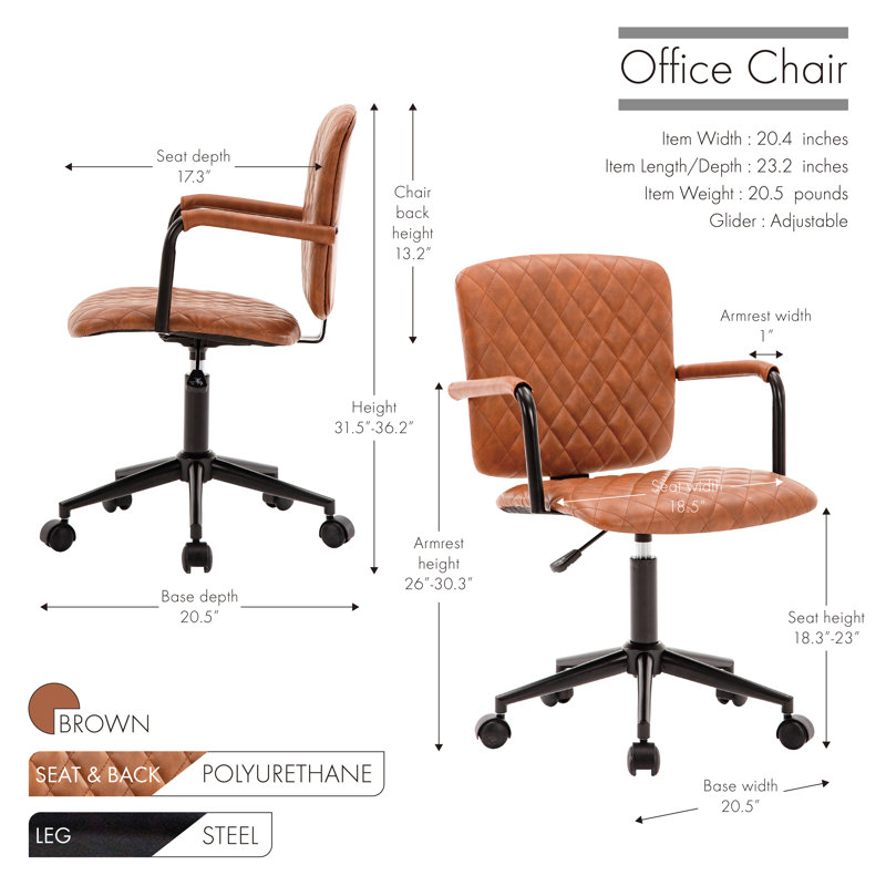 Hecuba Office Chair, Brown