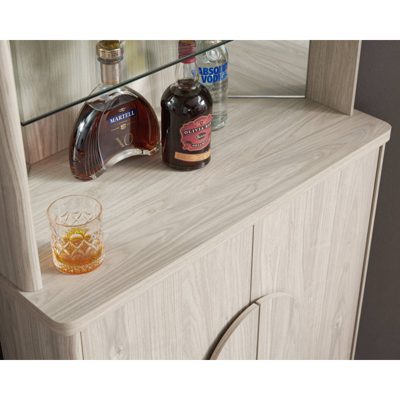 Armoire de bar d'angle, Chêne blanc