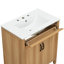Meuble-lavabo moderne en bois 24/30 po avec lavabo, armoire en bois massif avec tiroir rabattable, 2 portes et rangement multizone-166362249