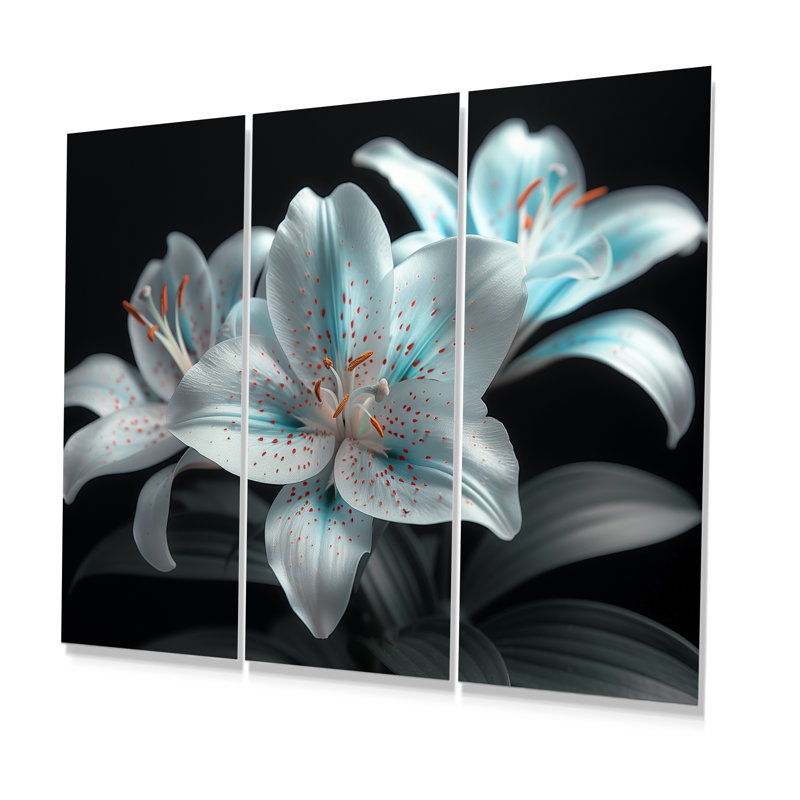 Ensemble de salon moderne lys en verre blanc et bleu Photo I - lys, H 40 po x l 60 po x P 1 po
