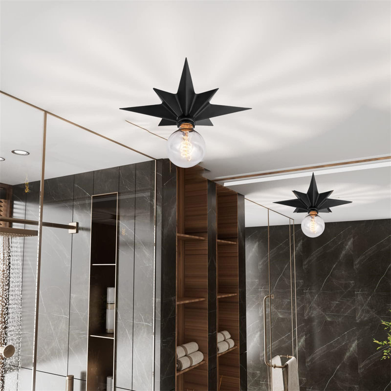 Semi Flush Mount, Satin Black