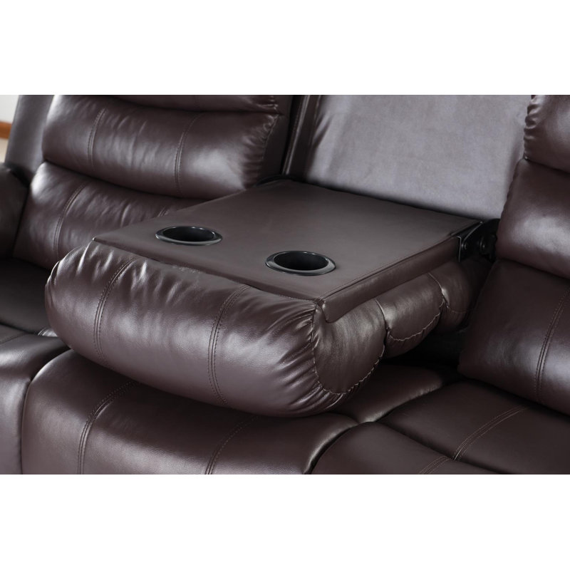 Upholstered Home Theater Seating with Cup Holder