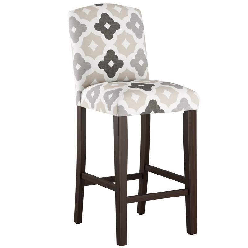Tabouret de bar et de comptoir April, Tabouret de bar (siège d'une hauteur de 31 po), Taupe, Bois noir