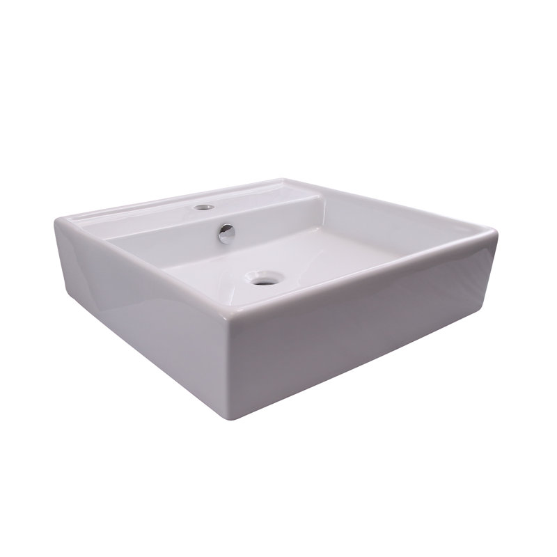 Barclay Markle 20'' White Vitreous China Rectangular Bathroom Sink with Overflow