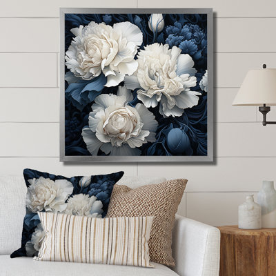 " White Blue Carnations Arrangement V "