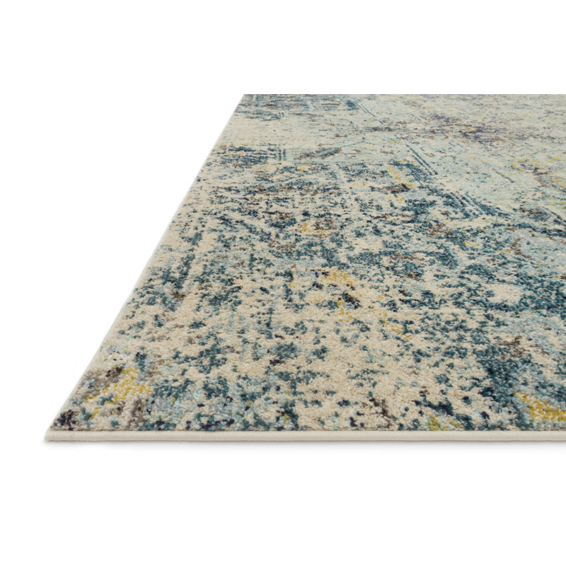 Stratton Oriental Power Loom Area Rug in Brown/Navy, Runner 2'2" x 12'