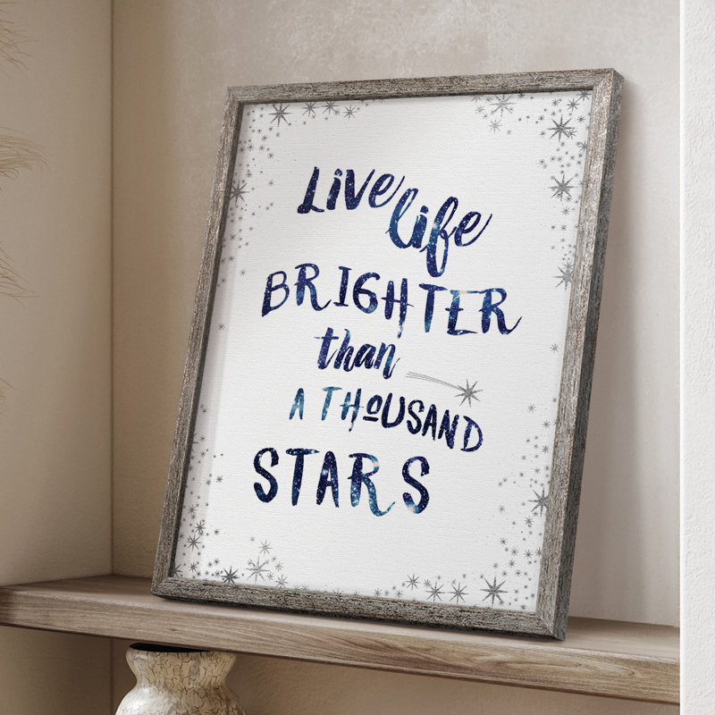 «A Thousand Stars», reproduction encadrée - bois massif, H 21 po x l 17 po