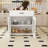 80-Inch Expandable Kitchen Island With Dining Table, Solid Wood Grain Countertop With Power Outlet, Mobile Storage Cart With Cabinet & 2 Drawers, Kitchen Prep Table(White)-673150138-673150137