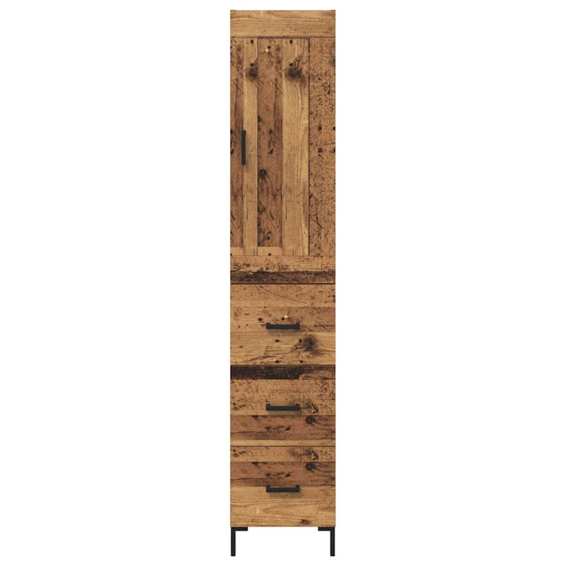  Highboard Old Wood 34.5 X 34 X 180 Cm Engineered Wood, Old Wood
