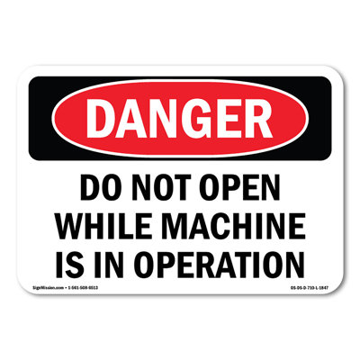 Do Not Open While Machine Is In Operation Decal Set of 10 5" X 3.5"