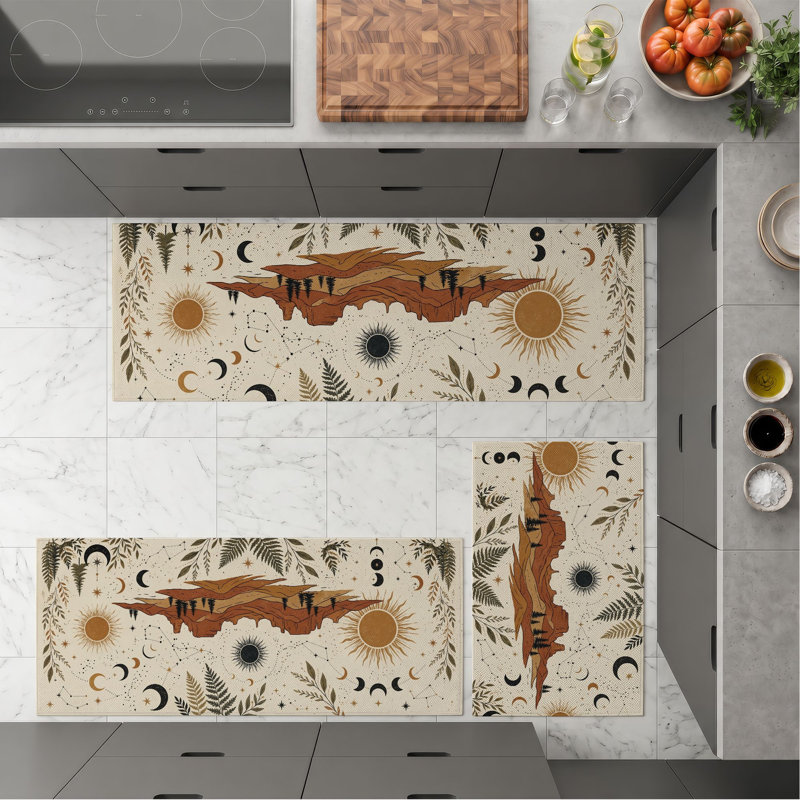 Tapis de cuisine lavables antidérapants Botanical Sun
