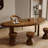 Brown Free form Solid Wood Dining Table-1222885210