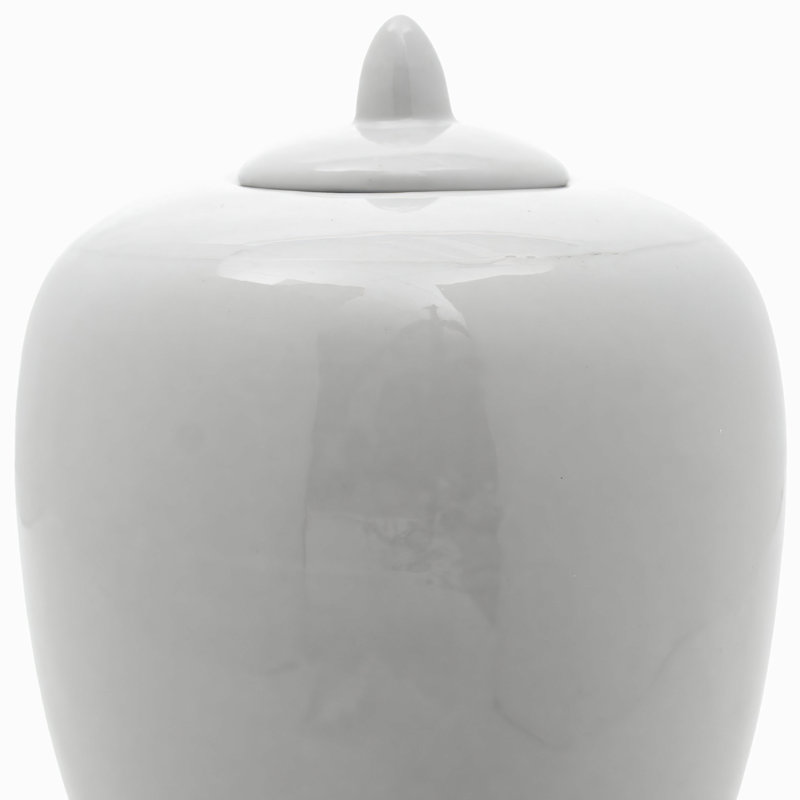11" Antique White Porcelain Vase Jar