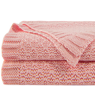 100% Bamboo-Derived Rayon Cable Knit Cooling Bed Blanket, Ultra Soft Breathable Skin-Friendly Blanket for Bedroom & Travel, 51x67 Inch (Pack of 1)