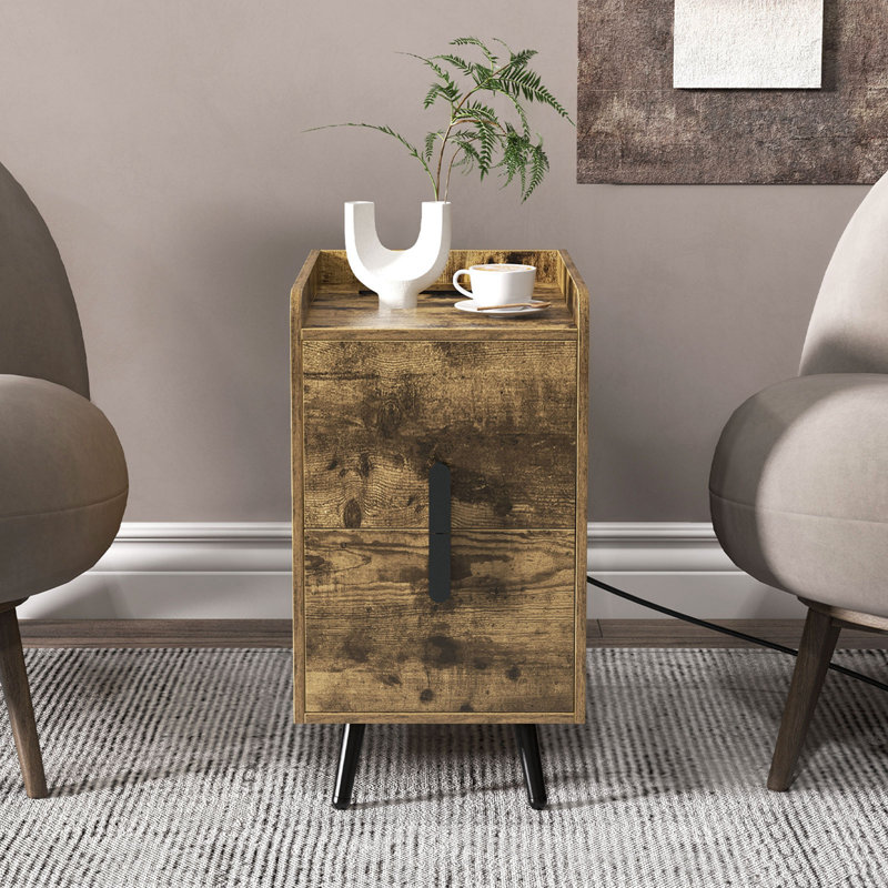 Ladene 12.5'' W Nightstand, Coffee/Black