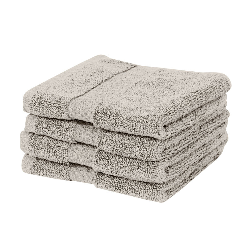 Ensemble de débarbouillettes 100% coton Splash 550 g / m², Argent, Essuie-mains - 4 paquets
